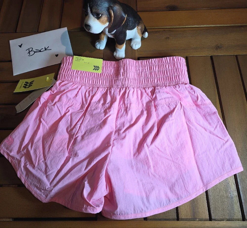 all in motion Girls' Light Pink Elastic-Waist Pull-On Shorts Small 6/7